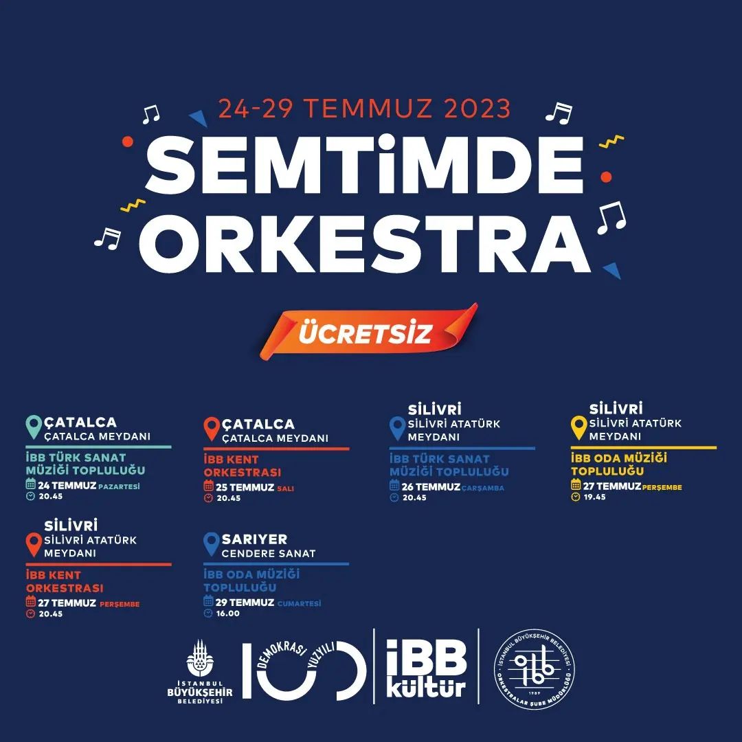İBB Kültür - Semtimde Orkestra, 24-29 Temmuz