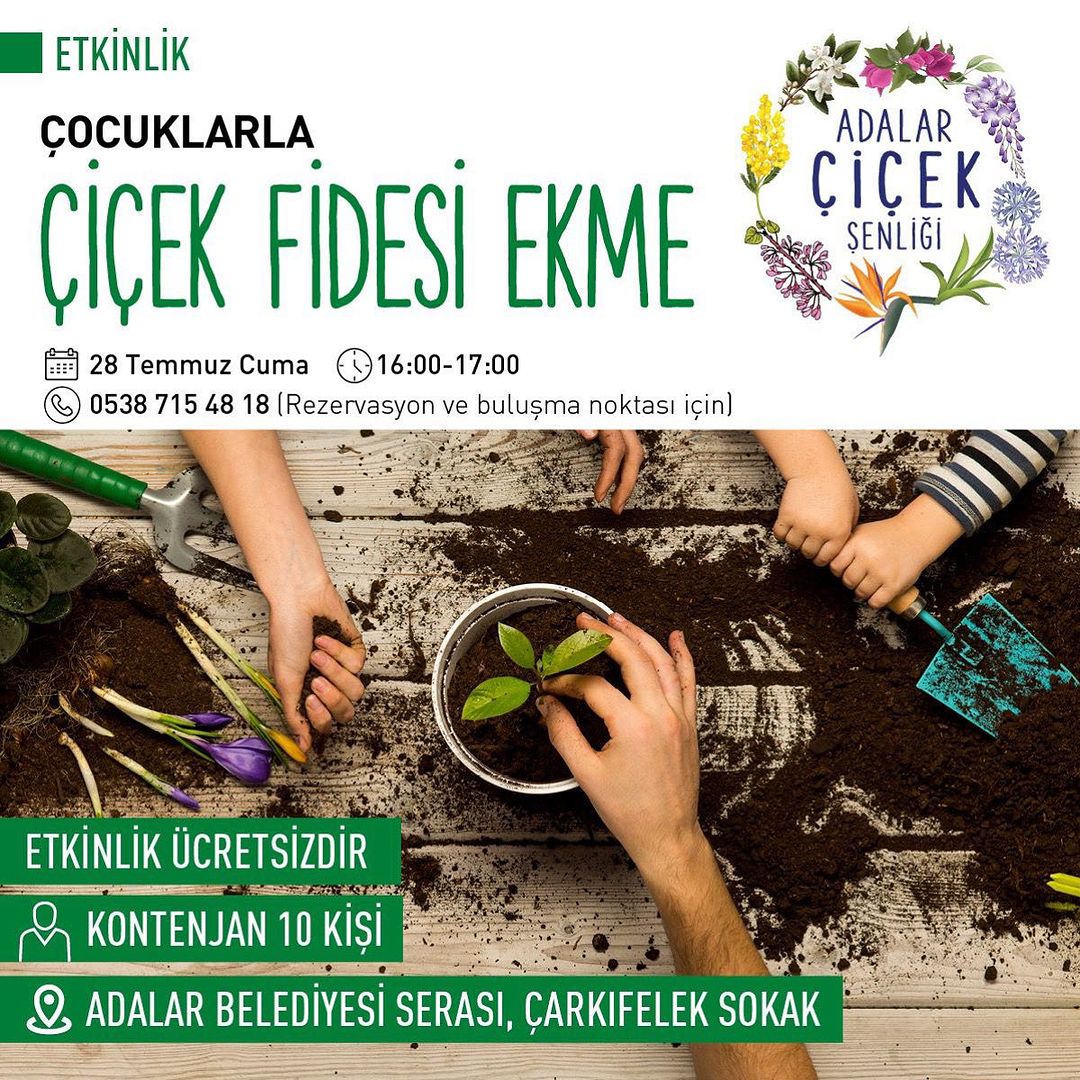 Adalar Belediyesii - Çocuklarla Çiçek Fidesi Ekme