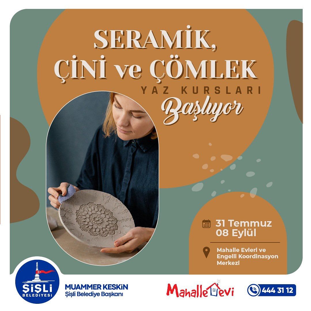 Şişli Belediyesi - Çini ve Çömlek Yaz Kursları