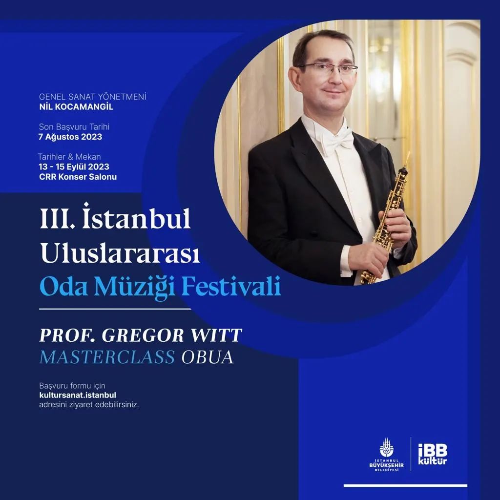 İstanbul Uluslarası Oda Müziği Festivali - Masterclass Programı "Obua"