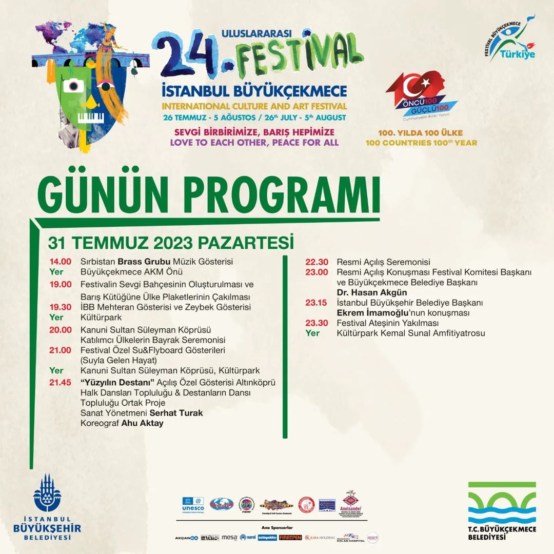 Büyükçekmece Belediyesi -  31 Temmuz Günün Programı