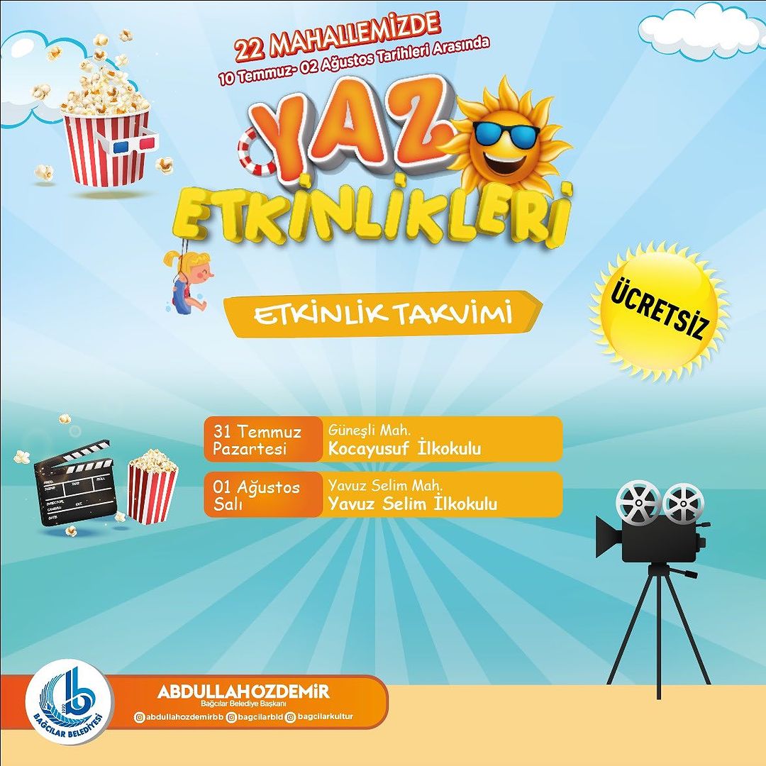 Bağcılar Belediyesi - 31 Tem - 02 Ağu Etkinlik Takvimi