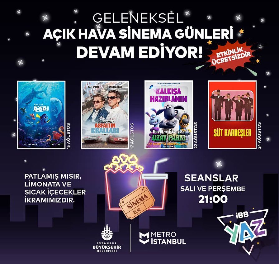 Metro İstanbul - Açık Hava Sinemaları Ağustos