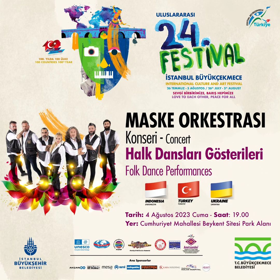 Büyükçekmece Kültür Sanat - Uluslararası 24 Festival Maske Orkestrası Halk Dansları Gösterisi
