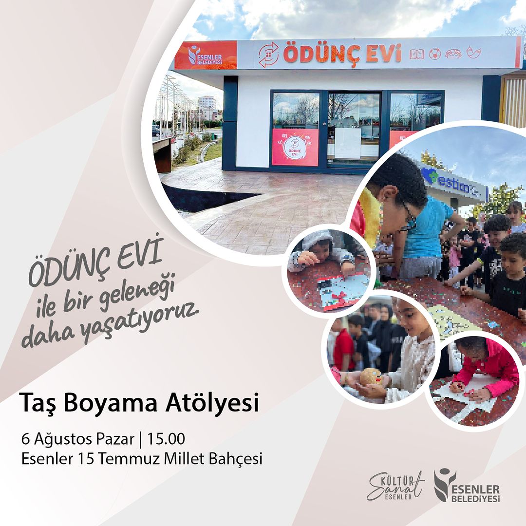 Esenler Belediyesi - Ödünç Evi Taş Boyama Atölyesi