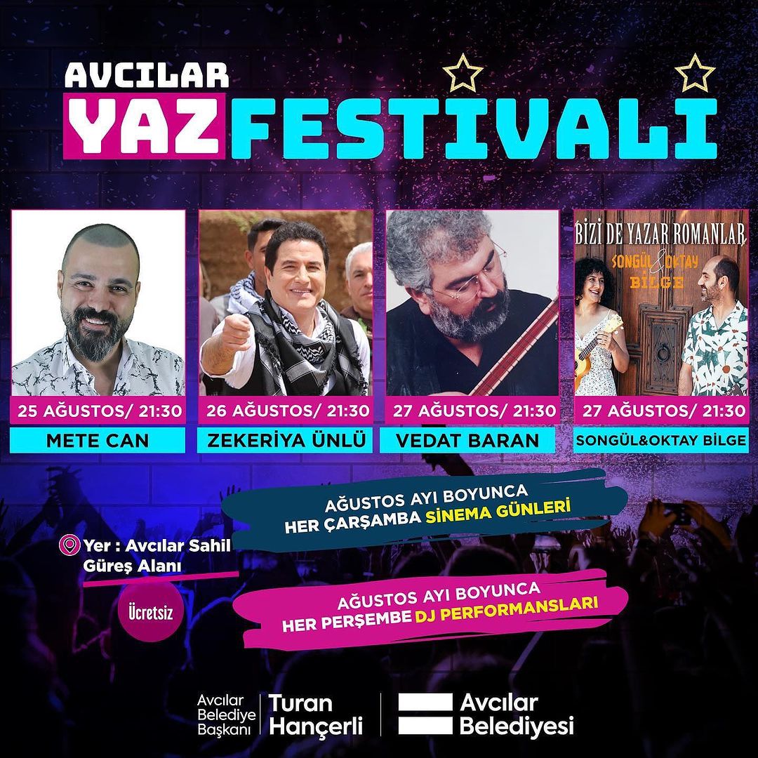 Avcılar Belediyesi - Avcılar Yaz Festivali, 25-27 Ağustos
