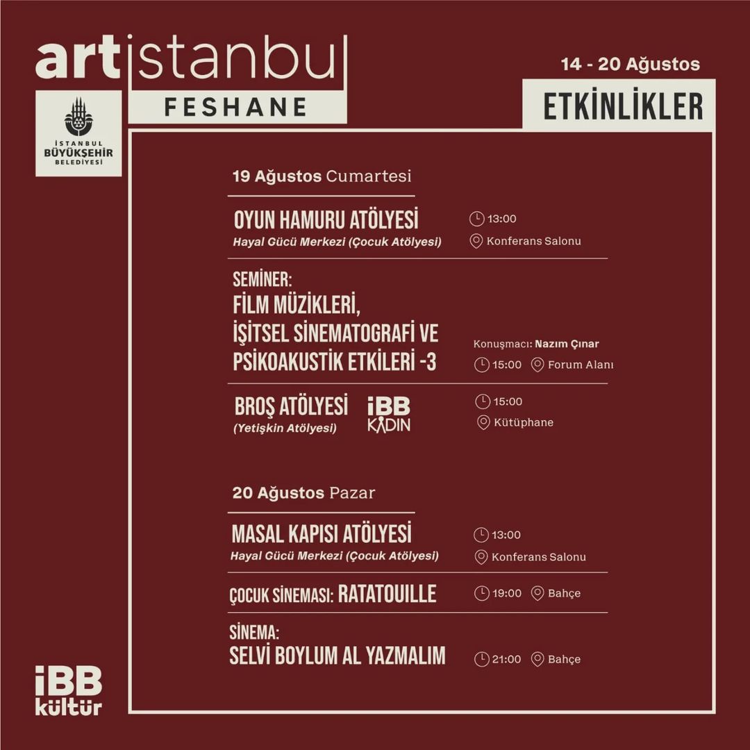 Art İstanbul Feshane - 19-20 Ağustos Etkinlikleri