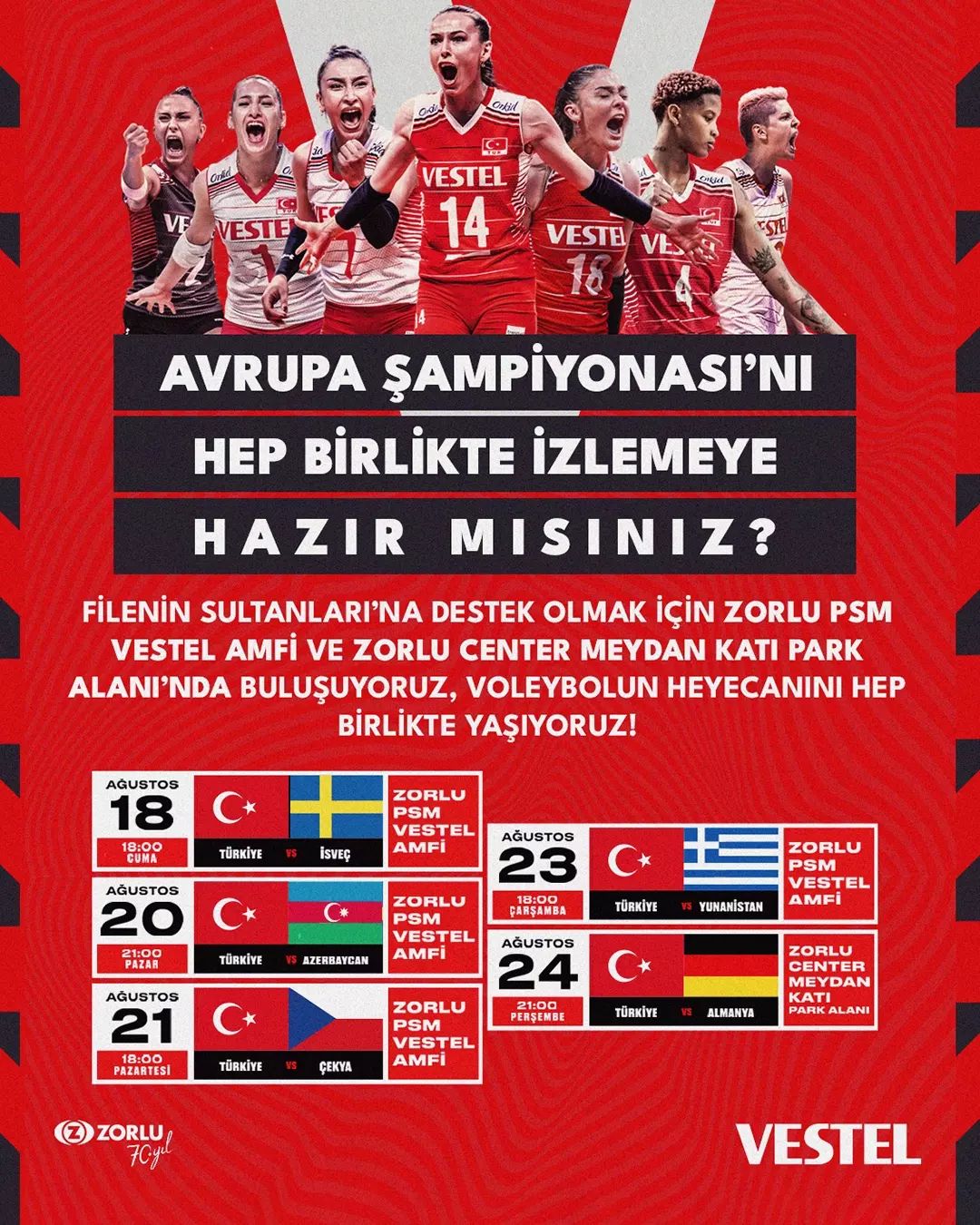 Zorlu Center - Voleybol Kadınlar Avrupa Şmpiyonası