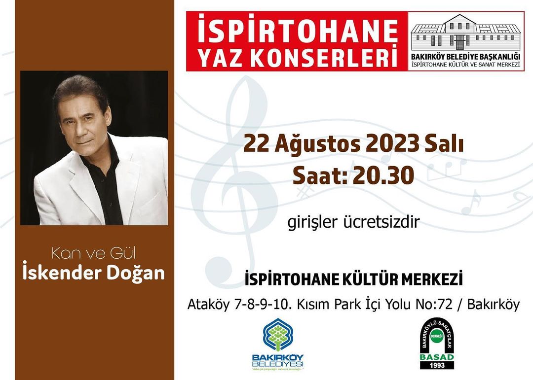 Bakırköy Belediyesi - İspirtohane Yaz Konserleri: İskender Doğan