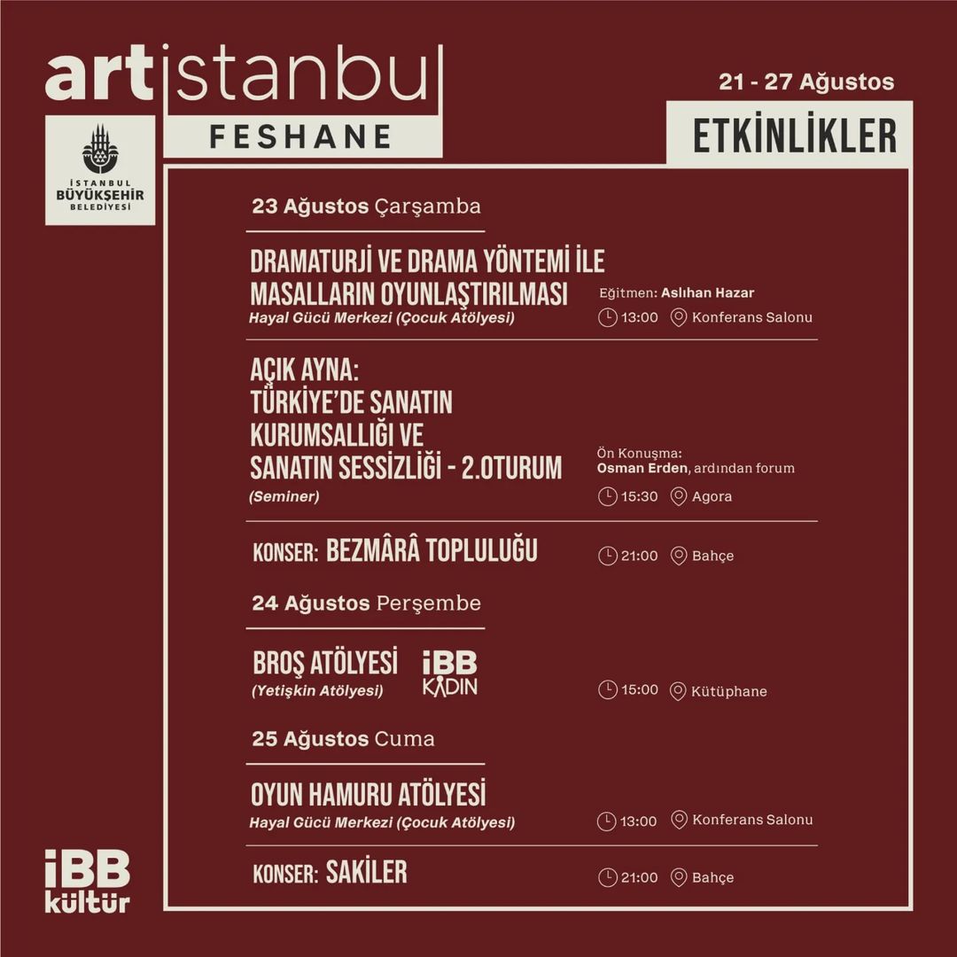 Art İstanbul Feshane - 23-25 Ağustos Etkinlikler