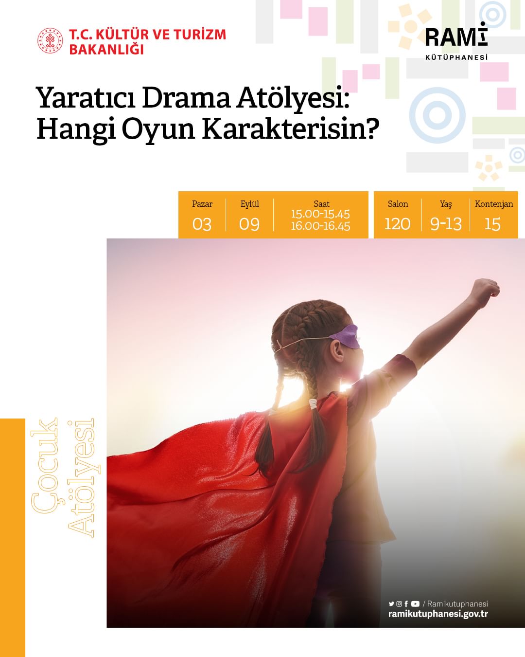  Rami Kütüphanesi - Yaratıcı Drama Atölyesi : Hangi Oyun Karakterisin?