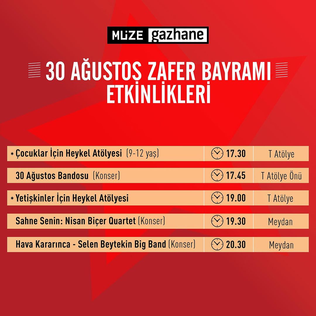 İbb Kültür Aş  - 30 Ağustos Zafer Bayramı Etkinlikleri!