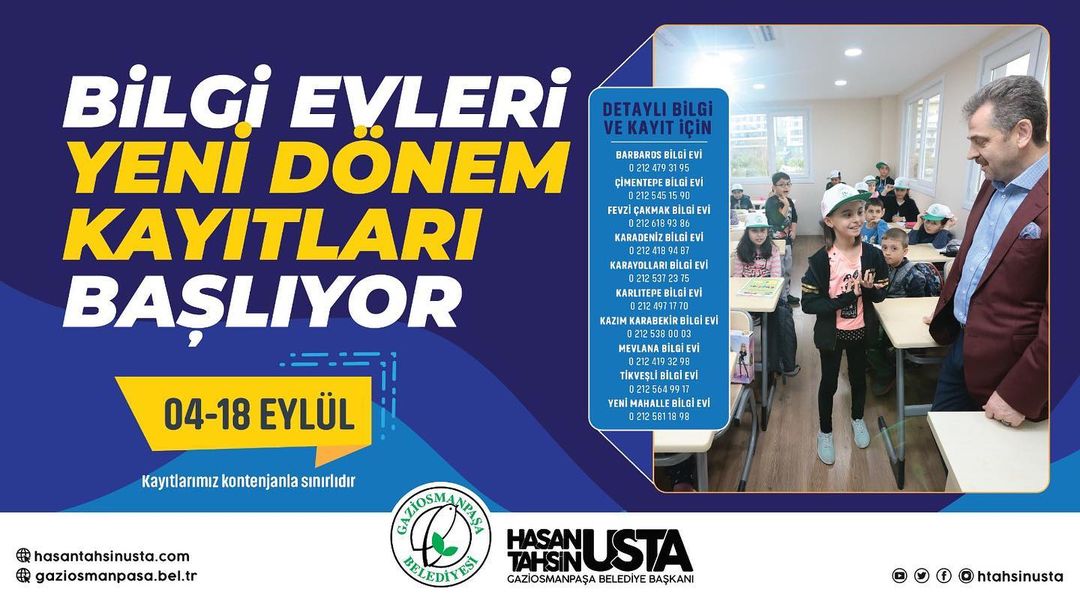 Gaziosmanpaşa Belediyesi - Bilgi Evleri Kayıt Dönemi