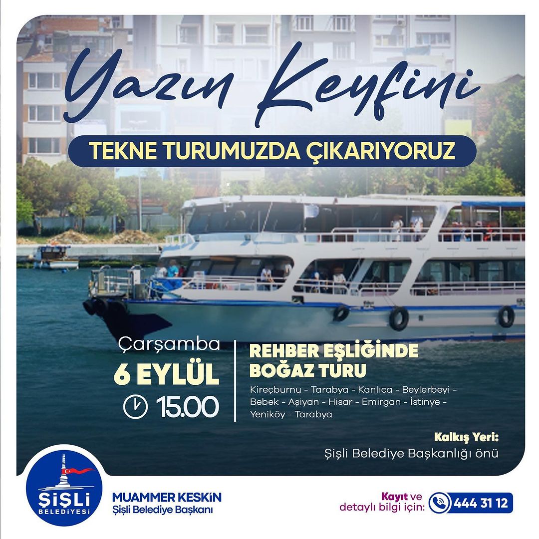  Şişli Belediyesi - Yazın Keyfini Tekne Turumuzda Çıkarıyoruz