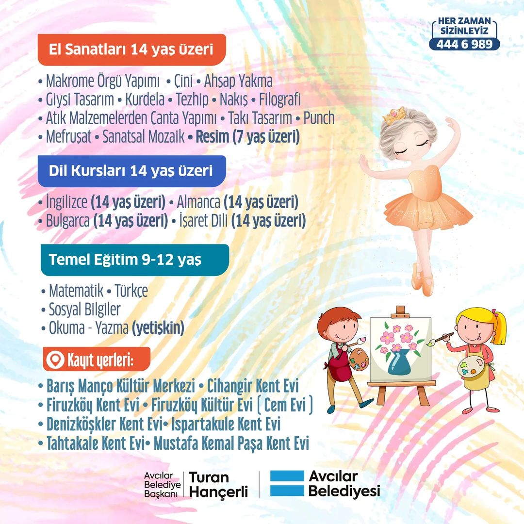 Avcılar -  Kış Dönemi Kültür Sanat Kursları