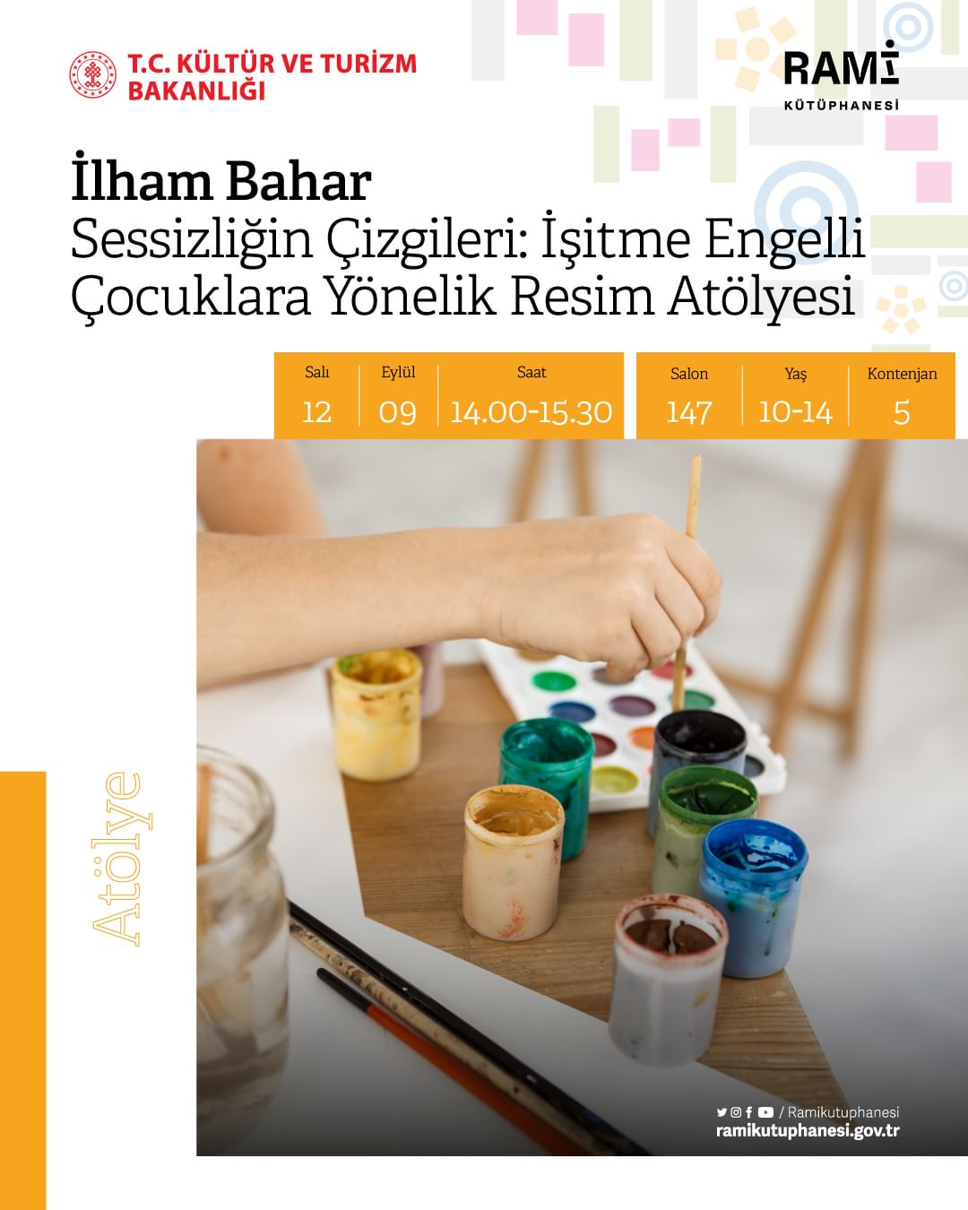 Rami Kütüphanesi - İlham Bahar / Sessizliğin Çizgileri: İşitme Engelli Çocuklara Yönelik Resim Atölyesi