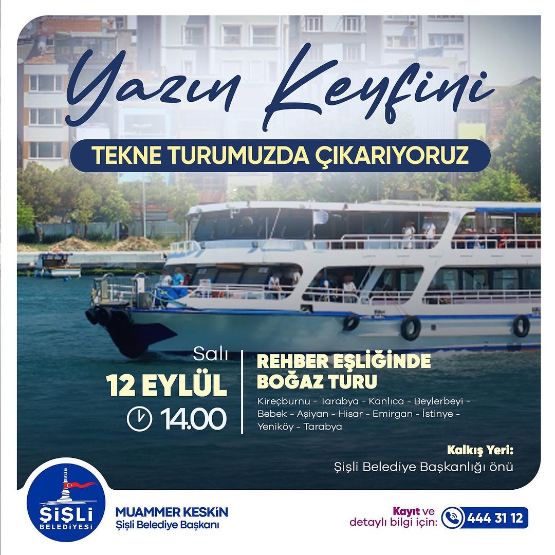 Şişli belediyesi - Yazın Keyfini Tekne Turumuzda Çıkarıyoruz 