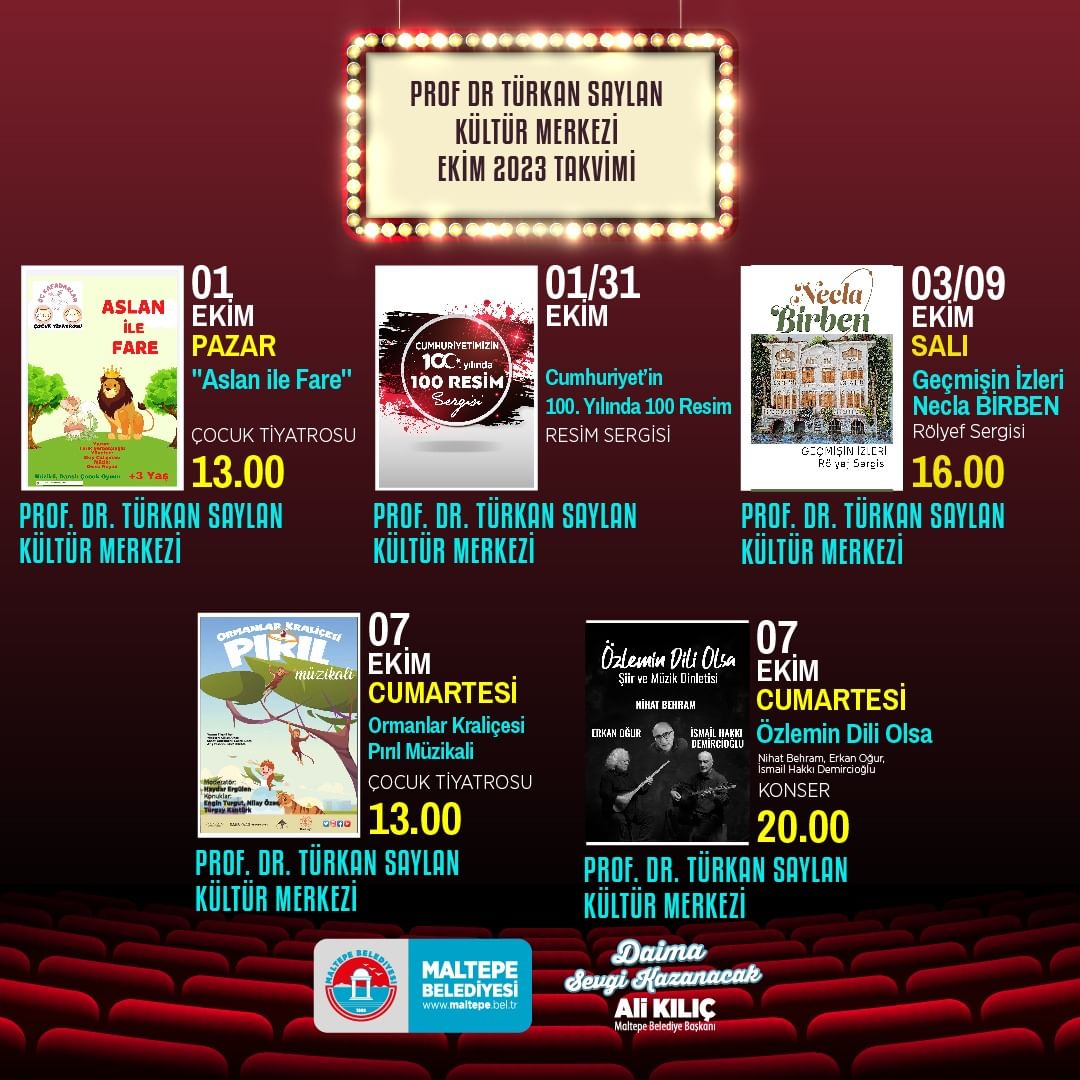 Maltepe Belediyesi - Kültür Merkezi Etkinlikleri 1-7 Ekim