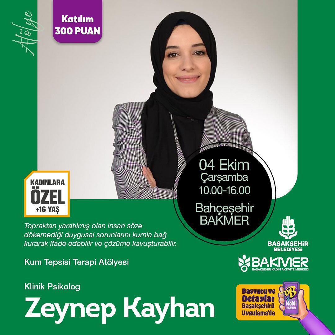 Kültür Sanat Başakşehir -Zeynep Kayhan Kum Tepsisi Terapi Atölyesi