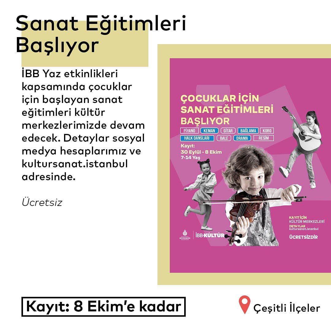 İBB KÜLTÜR- Sanat Eğitimleri Başlıyor