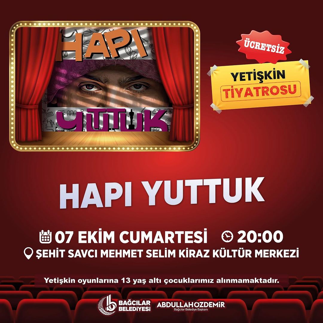 Bağcılar Belediyesi - 'Hapı Yuttuk' Yetişkin Tiyatrosu 🎭