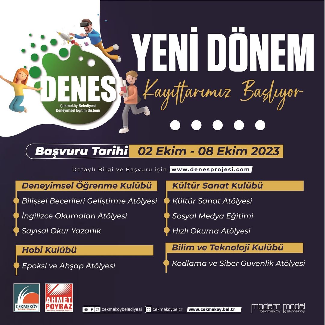 Çekmeköy Belediyesi - DENES (Deneyimsel Eğitim Sistemi) Başvuruları