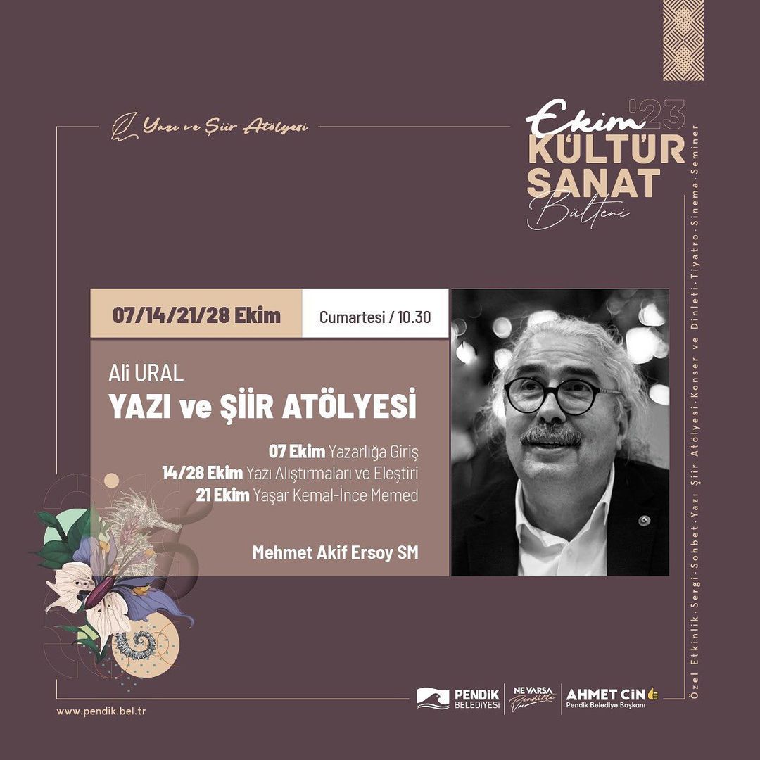 Pendik Kültür Sanat -  Ali Ural Yazı Ve Şiir Atölyesi