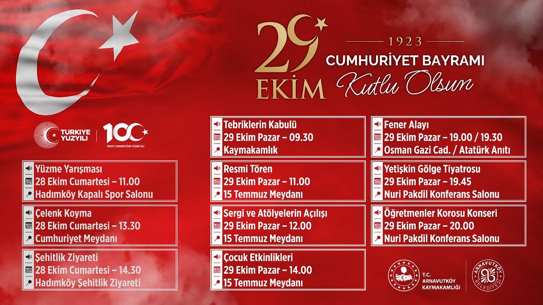 Arnavutköy Belediyesi - 29 Ekim Cumhuriyet Bayramı Kutlaması