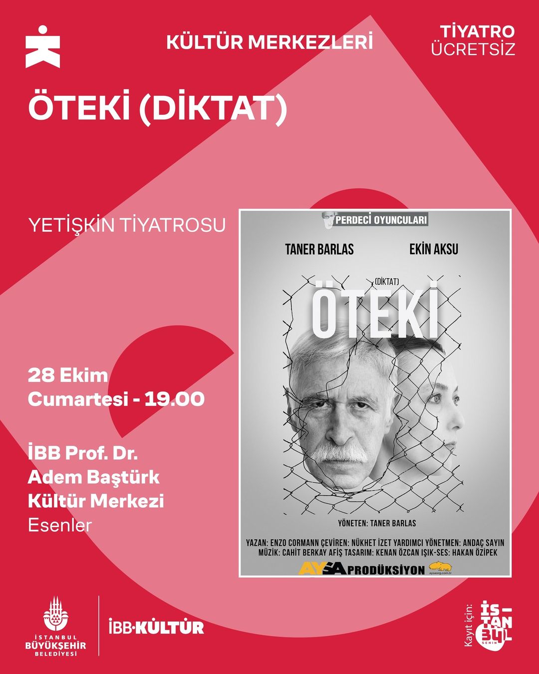 İBB - Yetişkin Tiyatrosu: Öteki (Diktat)