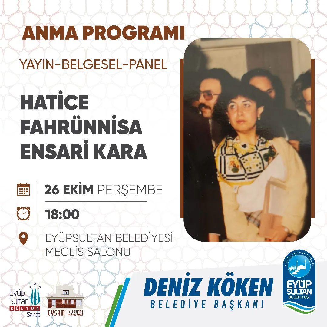 Eyüpsultan Belediyesi - Hatice Fahrünnisa Ensari Kara, Anma Programı