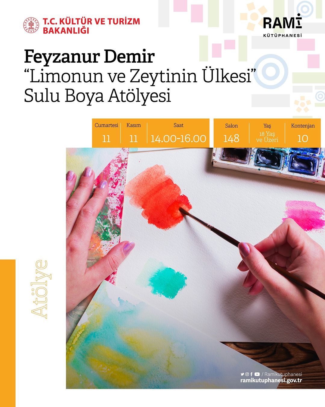 RAMİ KÜTÜPHANESİ -  Feyzanur Demir 'Limonun ve Zeytinin Ülkesi' Sulu Boya Atölyesi