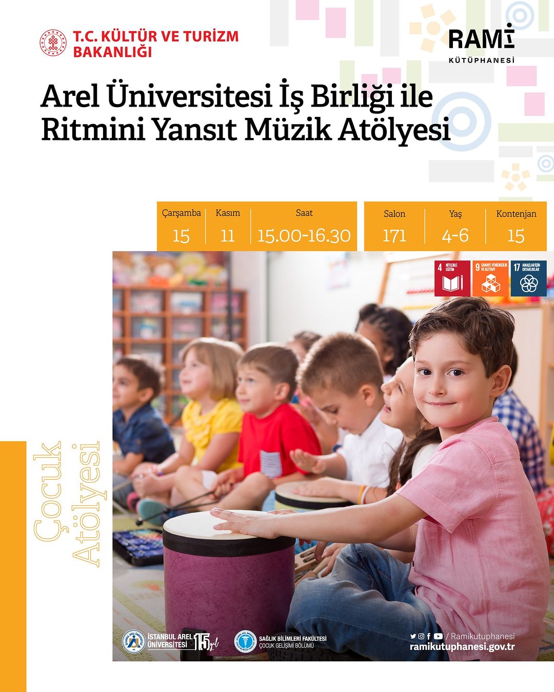 RAMİ KÜTÜPHANESİ -  Arel Üniversitesi İşbirliği ile Ritmini Yansıt Müzik Atölyesi