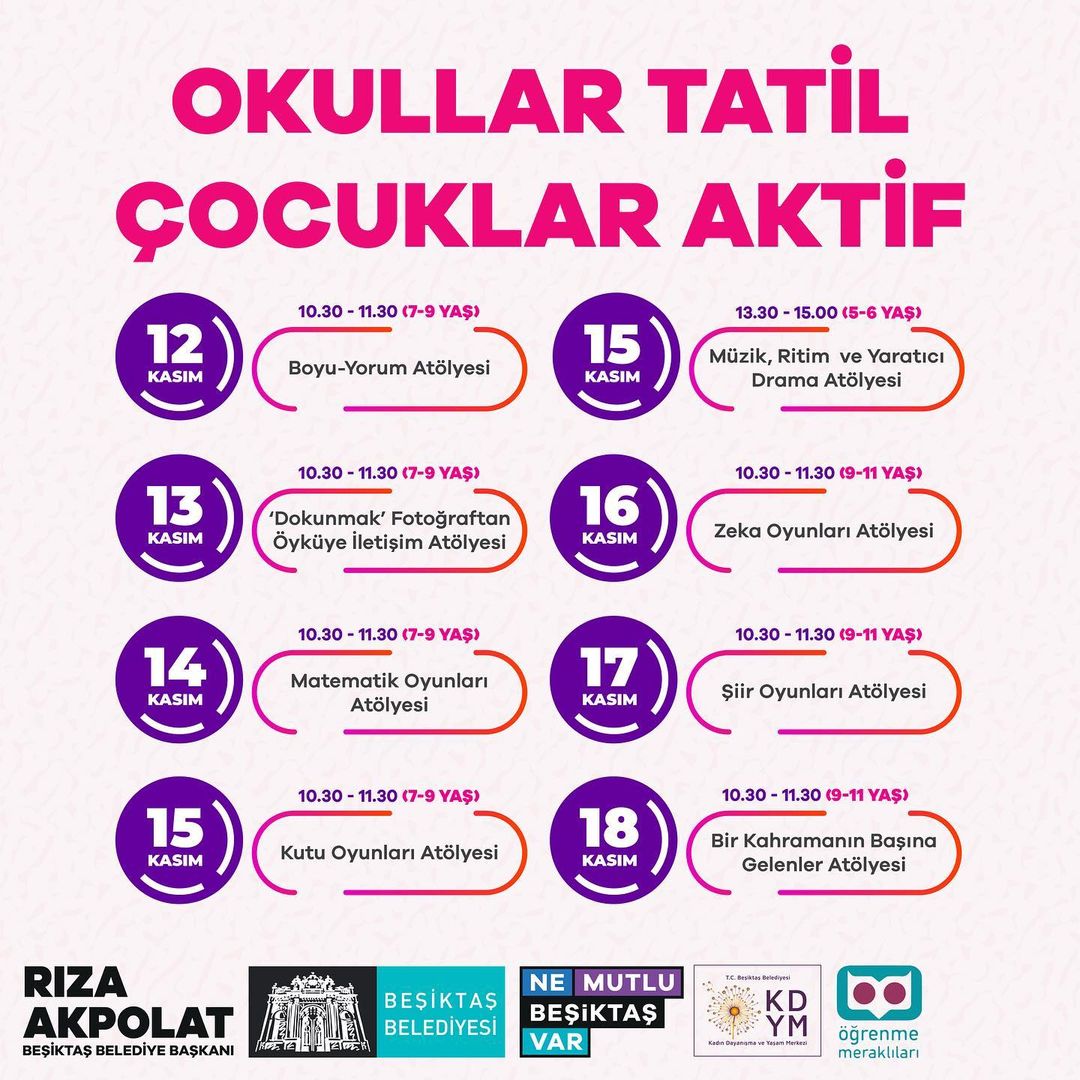 Beşiktaş Belediyesi - ' Okullar Tatil Atölyeler Aktif ' Çocuk Atölye Programı