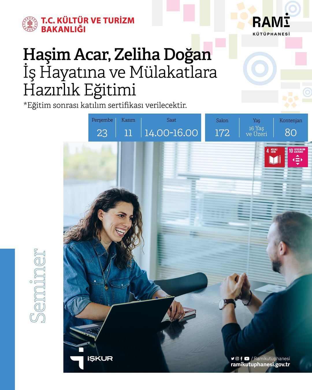 Rami Kütüphanesi -  Haşim Acar ile Zeliha Doğan İş Hayatına ve Mülakatlara Hazırlık Eğitimi