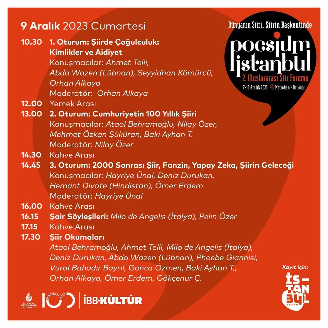 İBB - Poesium İstanbul 2. Uluslararası Şiir Forumu 3.Gün