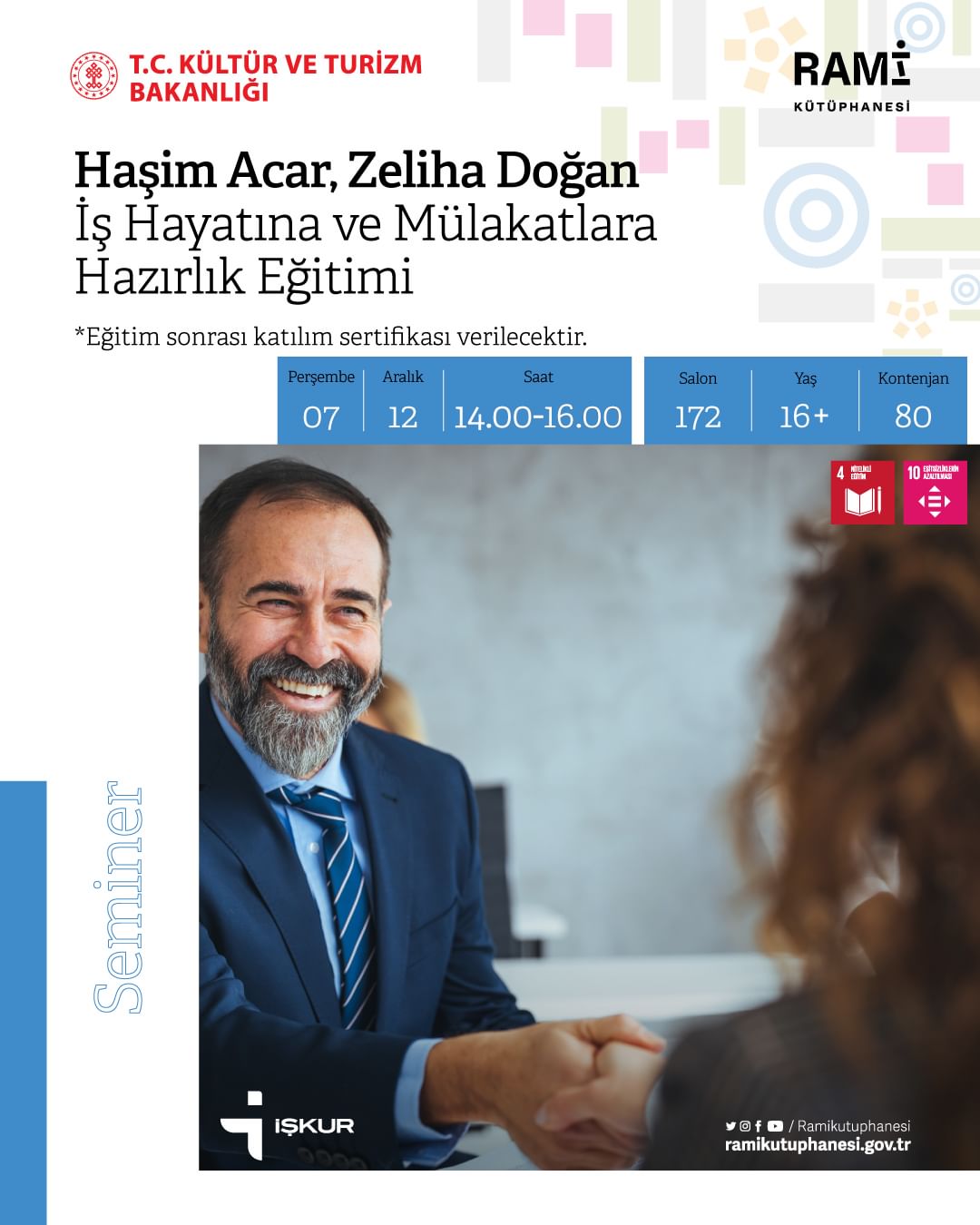 RAMİ KÜTÜPHANESİ -  Haşim Acar ve Zeliha Doğan İş Hayatına ve Mülakatlara Hazırlık Eğitimi 