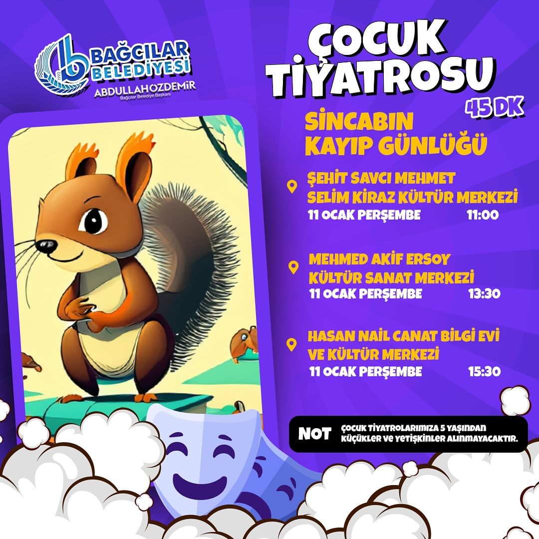 Bağcılar Belediyesi - Çocuk Tiyatrosu "Sincabın Kayıp Günlüğü"