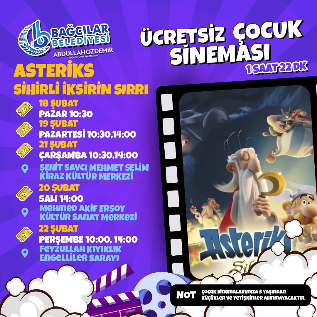 Bağcılar Belediyesi - Çocuk Sineması "Asteriks:Sihirli İksirin Sırrı"