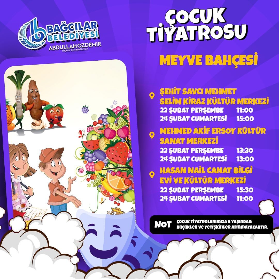 Bağcılar Belediyesi - Çocuk Tiyatrosu "Meyve Bahçesi"