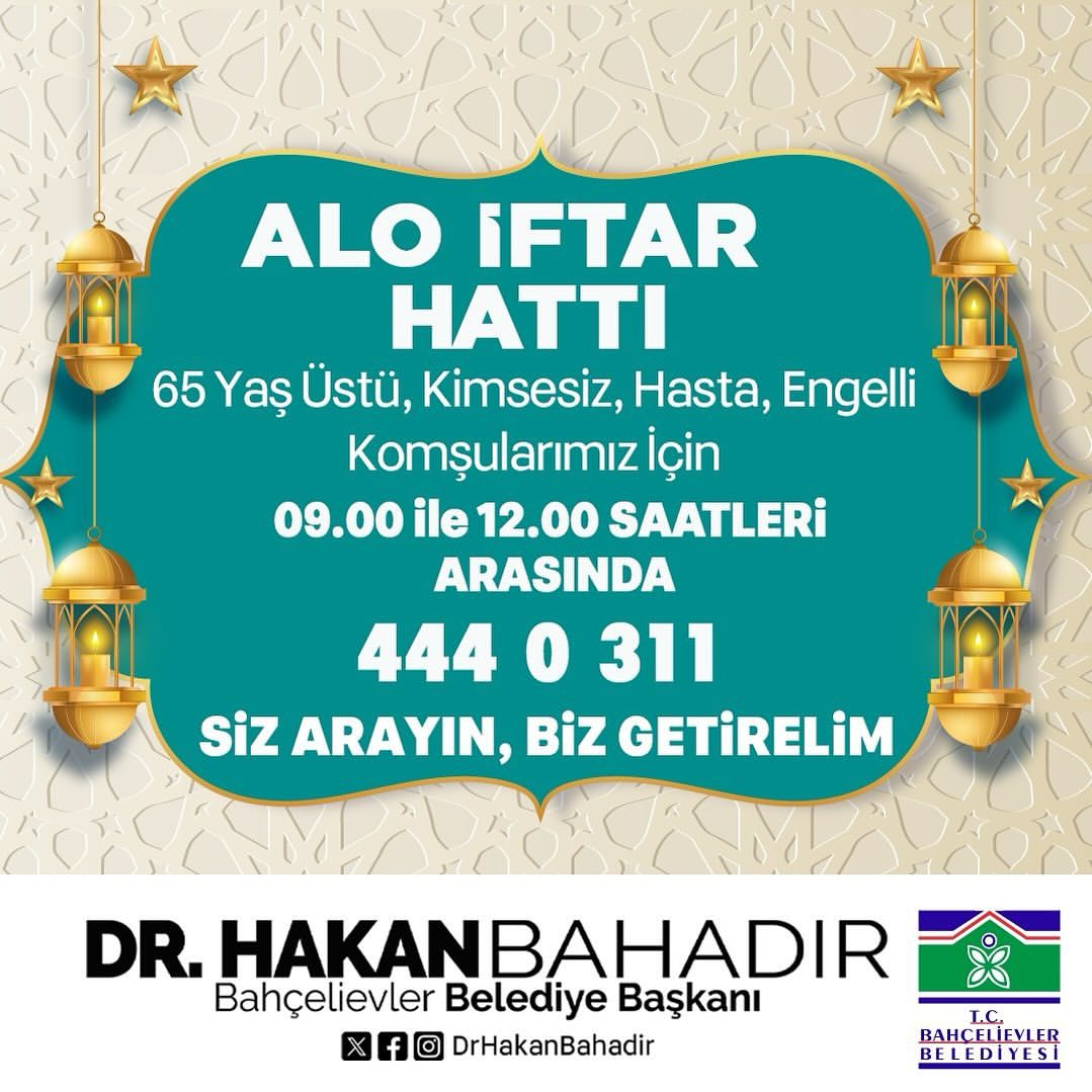 Bahçelievler Belediyesi - Alo İftar Hattı