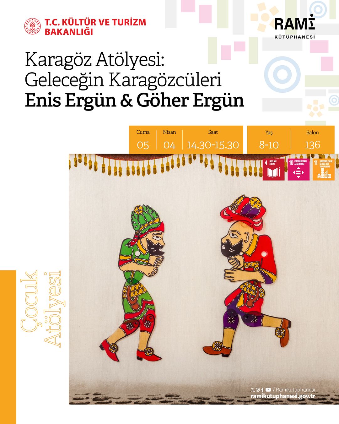 Rami Kütüphanesi - Karagöz Çocuk Atölyesi: Geleceğin Karagözcüleri: Enis Ergün & Göher Ergün