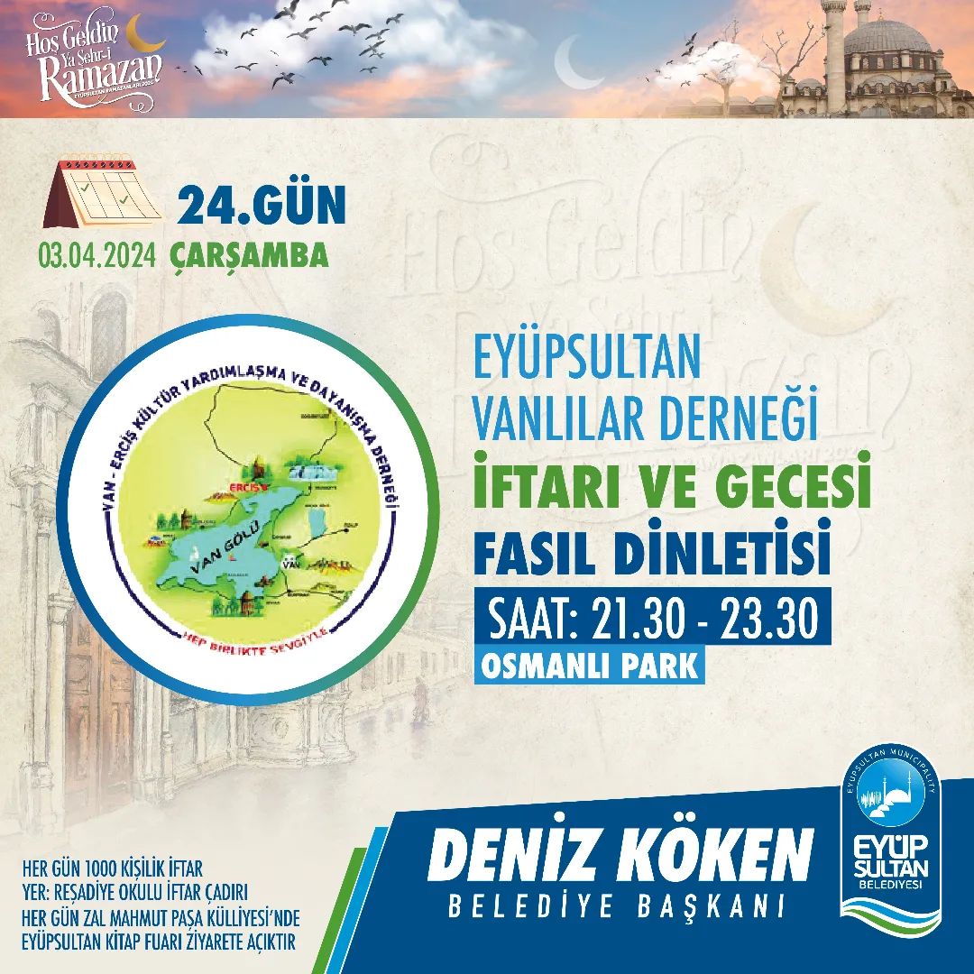 Eyüpsultan Belediyesi- Vanlılar Derneği İftar Gecesi ve Fasıl Dinletisi