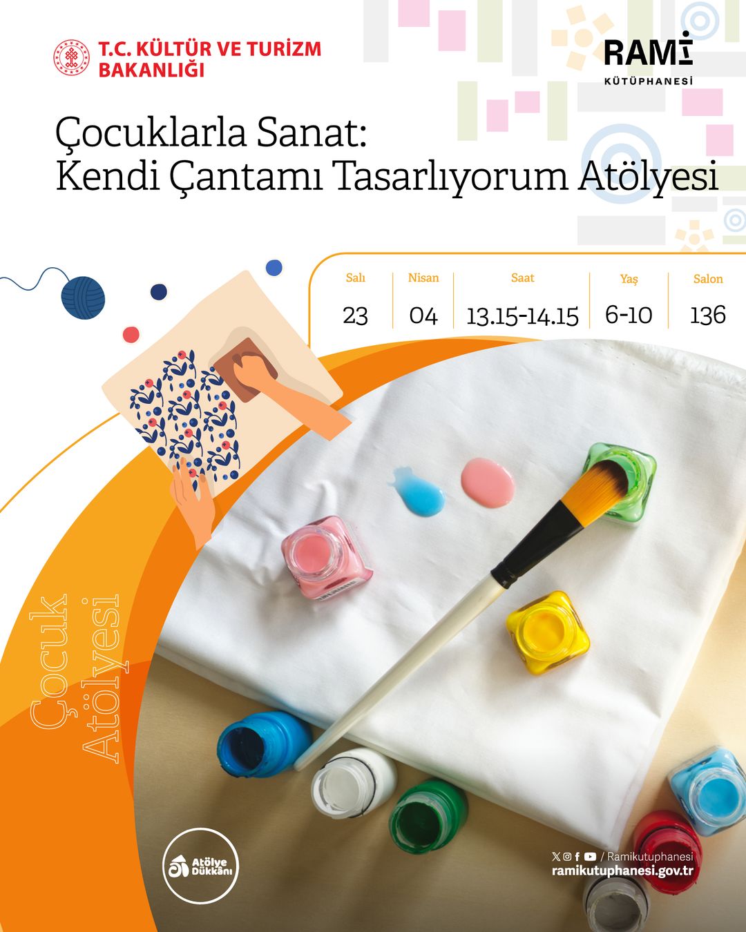 Rami Kütüphanesi - Çocuklarla Sanat: Kendi Çantamı Tasarlıyorum Atölyesi