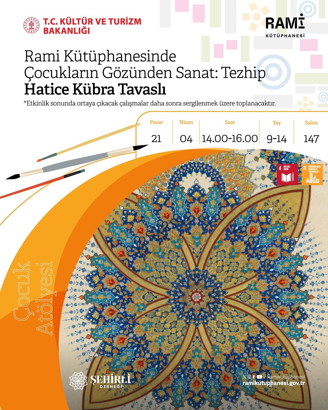 Rami Kütüphanesi - Çocukların Gözünden Sanat: Tezhip Çocuk Atölyesi