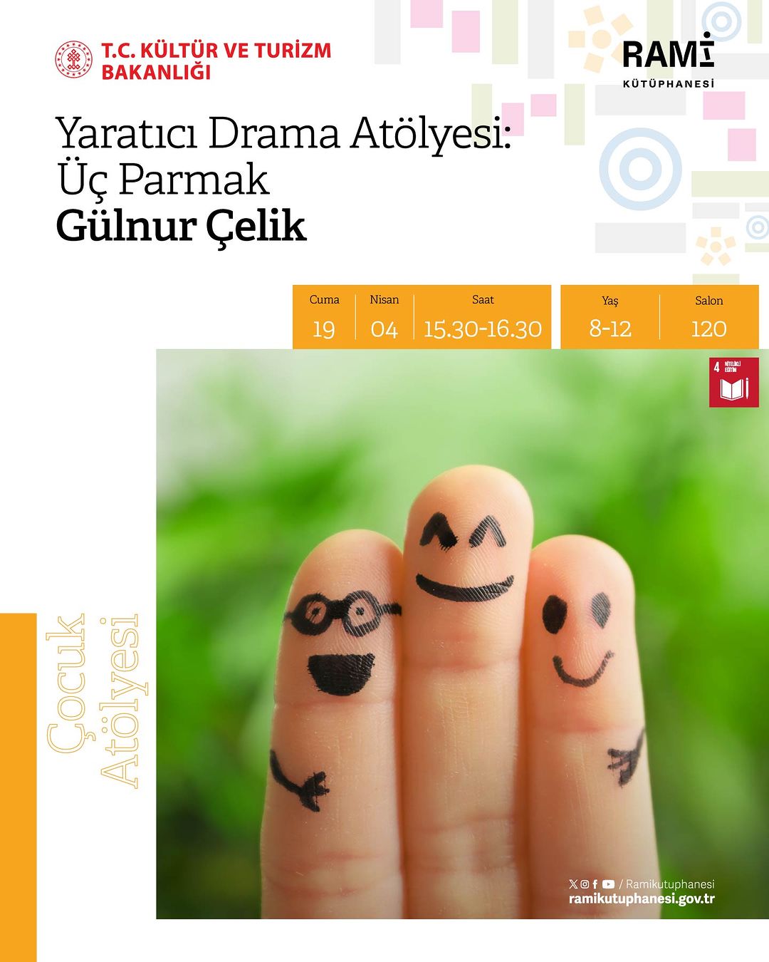 Rami Kütüphanesi - Yaratıcı Drama Çocuk Atölyesi: Üç Parmak