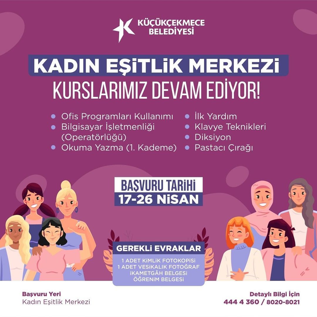 Küçükçekmece Belediyesi - Kadın Eşitlik Merkezi Kursları Başvurusu