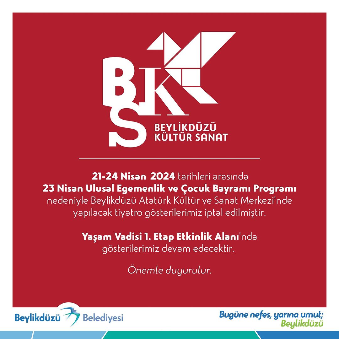 Beylikdüzü Kültür Sanat - 23 Nisan Duyurusu