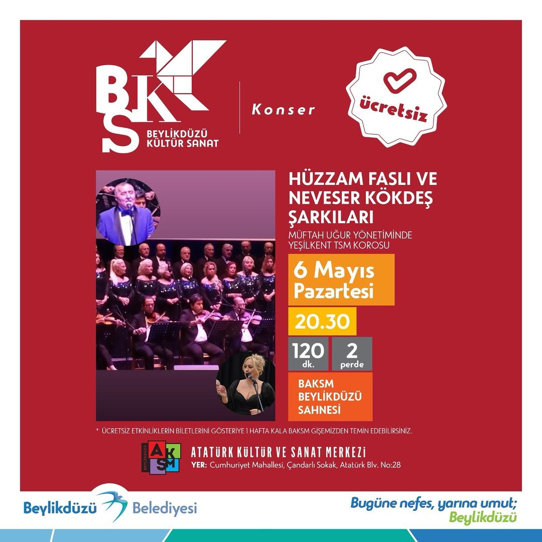 Beylikdüzü Kültür Sanat - Hüzzam Faslı ve Neveser Kökdeş Şarkıları Konseri