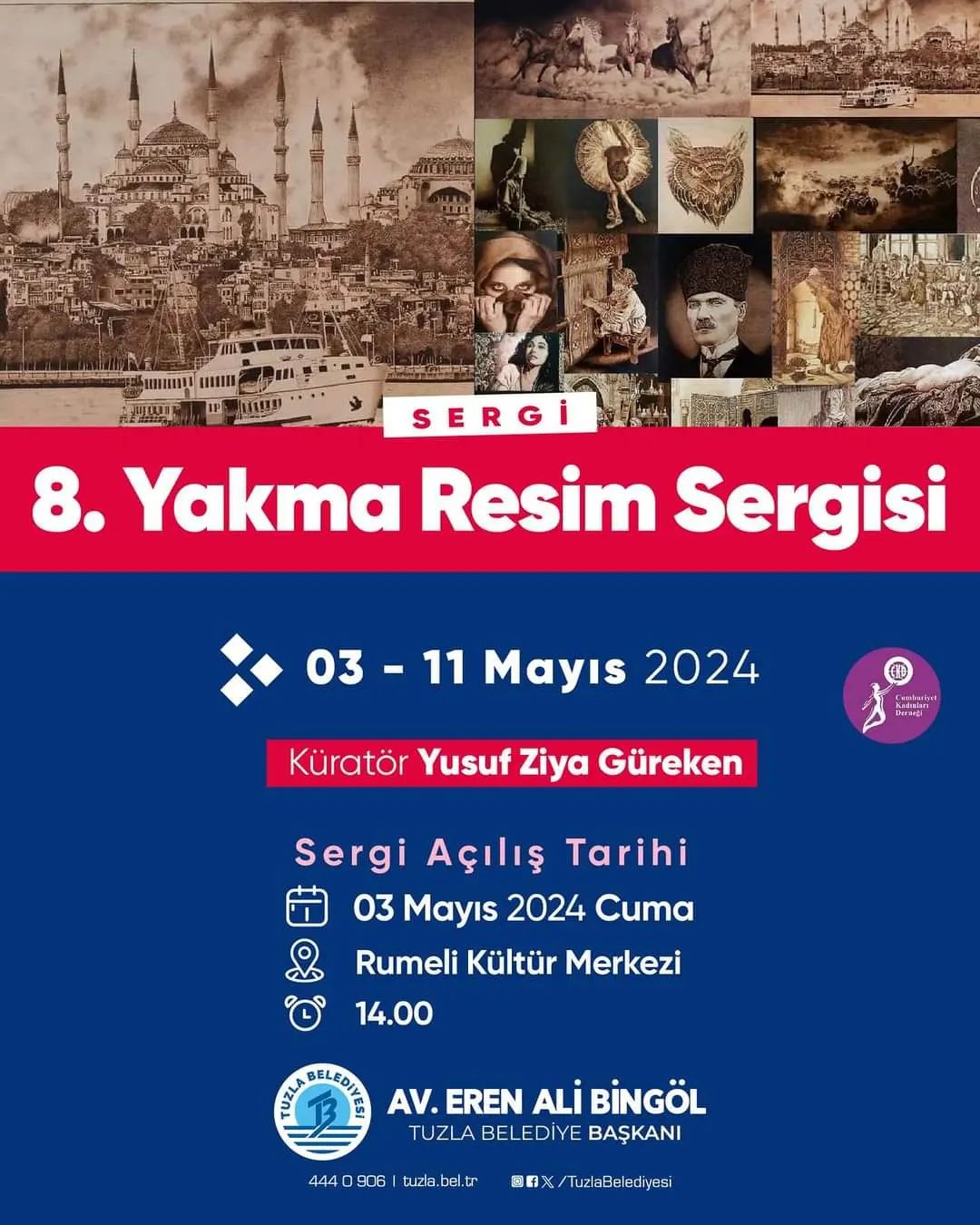 03 - 11 Mayıs tarihleri arasında birbirinden değerli eserlerin sanatseverlerle buluşacağı sergiye herkesi bekliyoruz.
