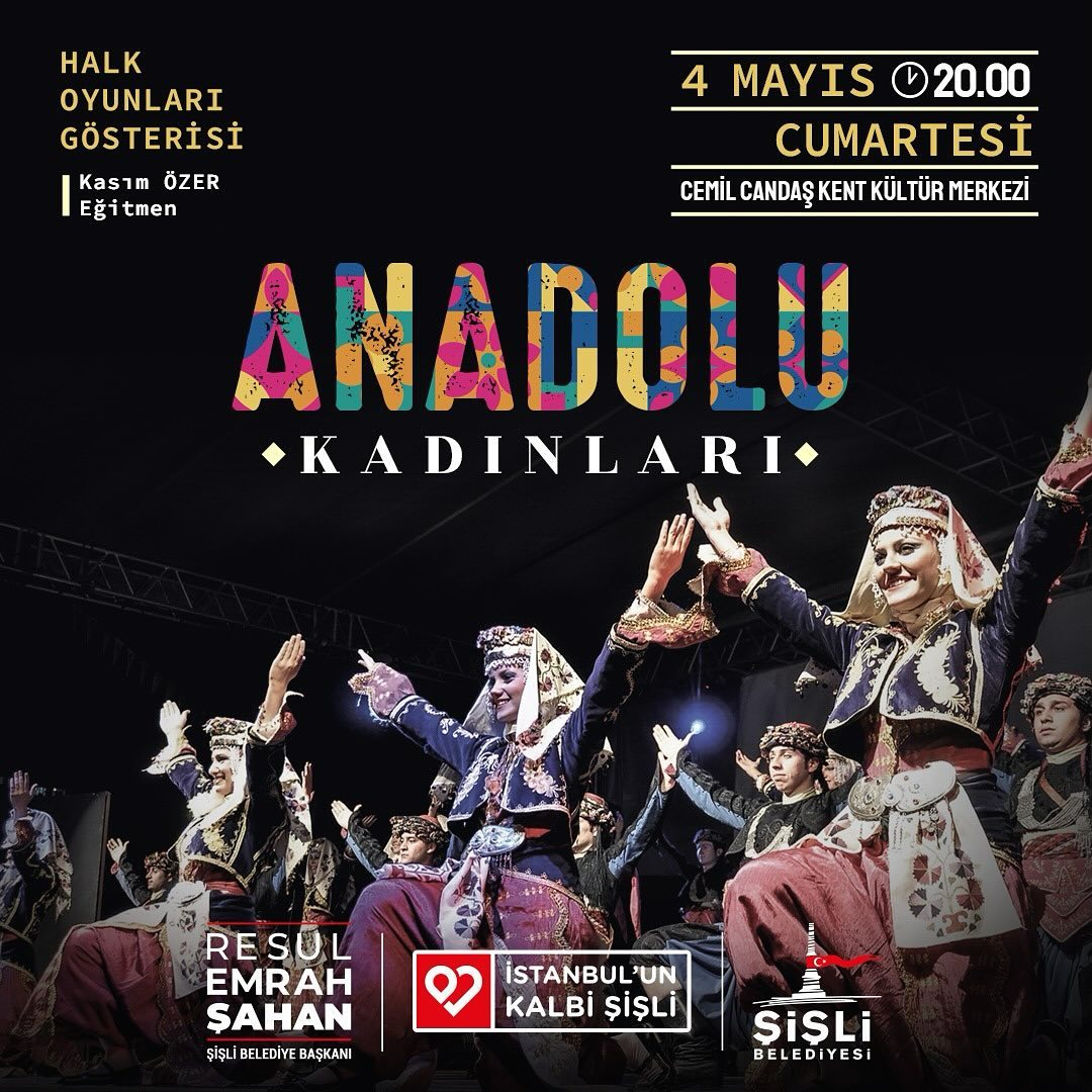Kuştepe Mahalle Evi kursiyerlerimizin sergileyeceği “Anadolu Kadınları” halk oyunları gösterisine tüm yurttaşlarımız davetlidir.